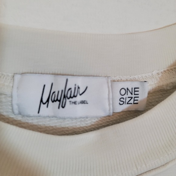 Mayfair Group Athletic Club Sweatshirt Embroidered OS Cream Oversized Tennis - Picture 8 of 16